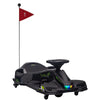 DodiOnline 12V Kids Electric Go Kart with Music, LED Lights, Slow Start, Black