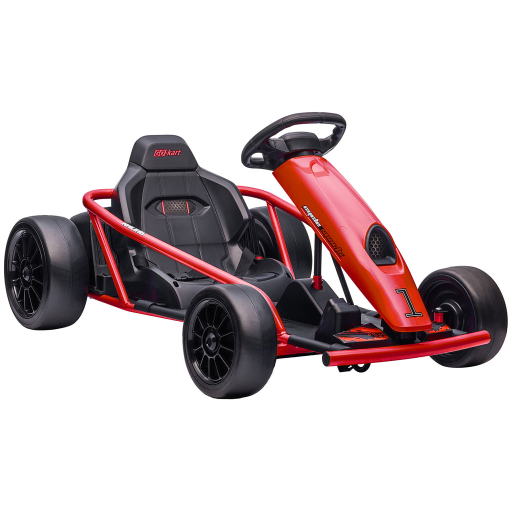 DodiOnline 24V Electric Go Kart for Kids, Drift Ride-On Racing Go Kart with 2 Speeds, for Boys Girls Aged 8-12 Years Old, Red