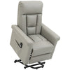 DodiOnline Power Lift Chair, PU Leather Recliner Sofa Chair for Elderly with Remote Control, Side Pocket, Grey