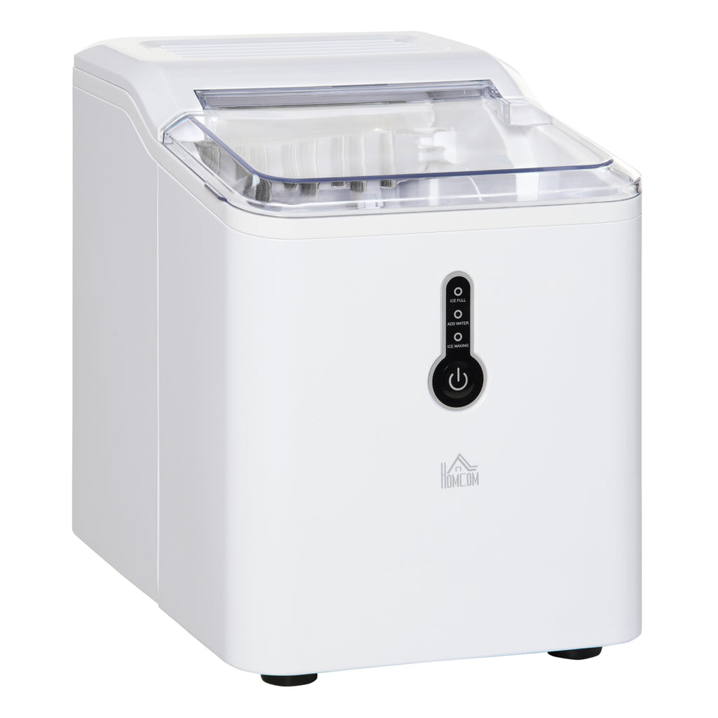 DodiOnline Ice Maker Machine, 1.5L Countertop Ice Cube Maker with Self-Cleaning, 9 Cubes Ready in 8 Mins, 12kg in 24 Hrs, No Plumbing with Basket, White