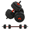 DodiOnline 25kg 2 IN 1 Adjustable Dumbbells Weight Set, Dumbbell Hand Weight Barbell for Body Fitness, Lifting Training for Home, Office, Gym, Black