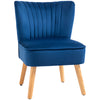 DodiOnline Modern Accent Chair, Fabric Living Room Chair with Rubber Wood Legs and Thick Padding, Dark Blue