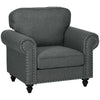 DodiOnline Mid-Century Armchair, with Pocket Springs - Charcoal Grey