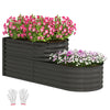 DodiOnline Two-Tier Galvanised Steel Garden Planter - Dark Grey