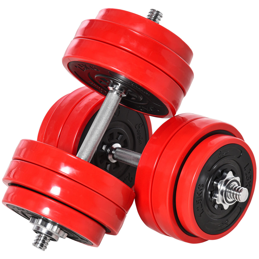 DodiOnline 30KGS 2-In-1 Dumbbell & Barbell Adjustable Set Strength Muscle Exercise Fitness Plate Bar Clamp Rod Home Gym Sports Area