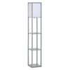 DodiOnline 3-Tier Floor Lamp, Floor Light with Storage Shelf, Reading Standing Lamp with Acrylic Shade for Living Room, Bedroom, Kitchen, Dining Room, Office, Dorm, 160cm, Grey