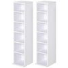DodiOnline 204 CD Media Display Shelf Unit Set of 2 Blu-Ray Tower Rack w/ Adjustable Shelves Bookcase Storage Organiser, White