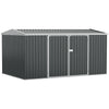 DodiOnline 14 x 8ft Outdoor Garden Metal Storage Shed with Lockable Door, Tool Storage Box for Garden, Patio and Lawn, Grey