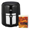 DodiOnline 4L Air Fryer, 1300W Air Fryer Oven with Digital Touch Display, Rapid Air Circulation, 12 Cooking Programs, Adjustable Temperature, Timer, Nonstick Basket for Oil Less or Low Fat Cooking, Black