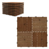 DodiOnline 9 Pcs Garden Decking Tiles Wooden Outdoor Flooring Tiles for Patio, Balcony, Terrace, Hot Tub, Brown