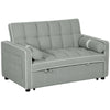 DodiOnline Two-Seater Linen-Look Sofa Bed - Light Grey