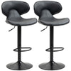 DodiOnline Adjustable Swivel Bar Stools Set of 2, Barstools with Footrest and Backrest, Steel Frame Gas Lift, for Kitchen Counter Dining Room, Grey