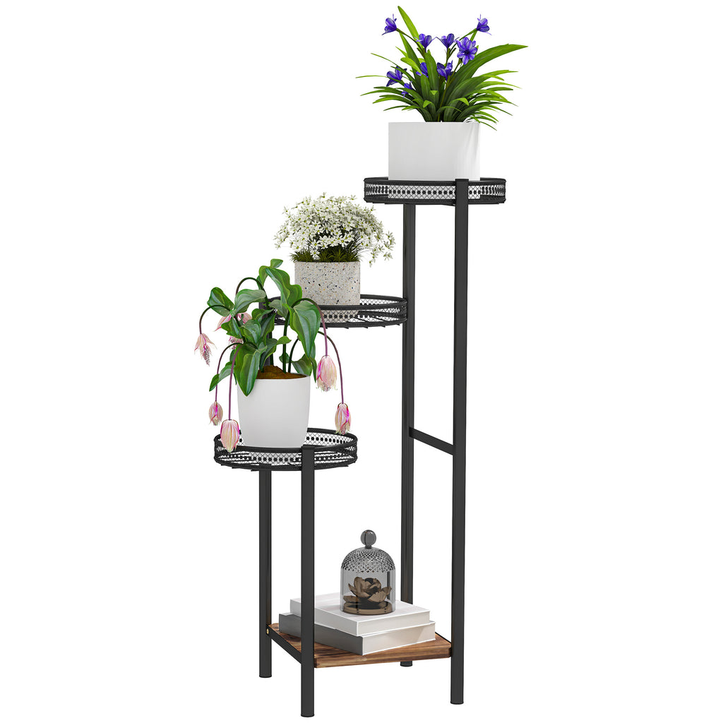 DodiOnline Four-Tier Steel Plant Stand - Black