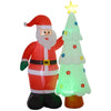 DodiOnline 7ft Christmas Inflatable Decoration Santa Claus and Christmas Tree with Rotating Magic Ball Light, Blow-Up Outdoor LED Yard Display for Lawn Garden Party