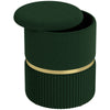 DodiOnline Velvet-Feel Storage Ottoman - Green