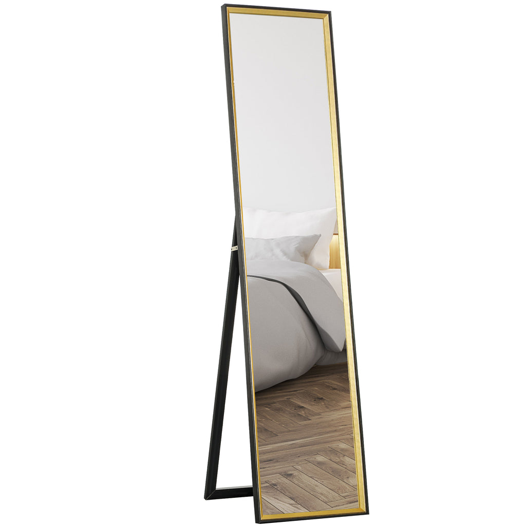 DodiOnline Full Length Mirror, 37 x 157cm Wall Mounted, Leaning, Free Standing Mirror, Framed Full Body Mirror for Living Room, Bedroom, Black