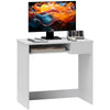 DodiOnline Compact Computer Desk with Keyboard Tray, Home Office Desk with Drawer for Bedroom Study, White
