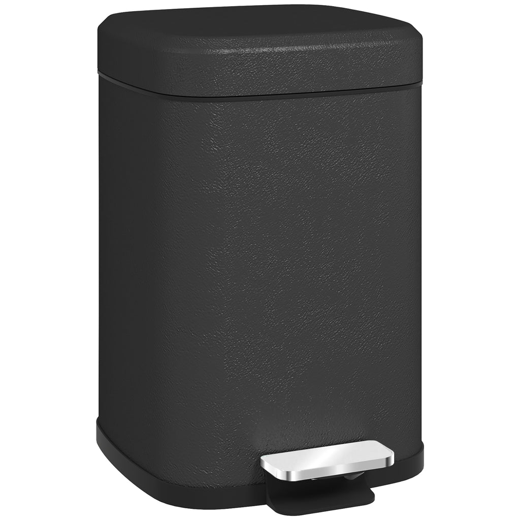 DodiOnline 12L Modern Boxy Metal Home Kitchen Bin - Black