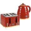 DodiOnline 3000W 1.7L Rapid Boil Kettle & 4 Slice Toaster, Kettle and Toaster Set with 7 Browning Controls and Crumb Tray, Red