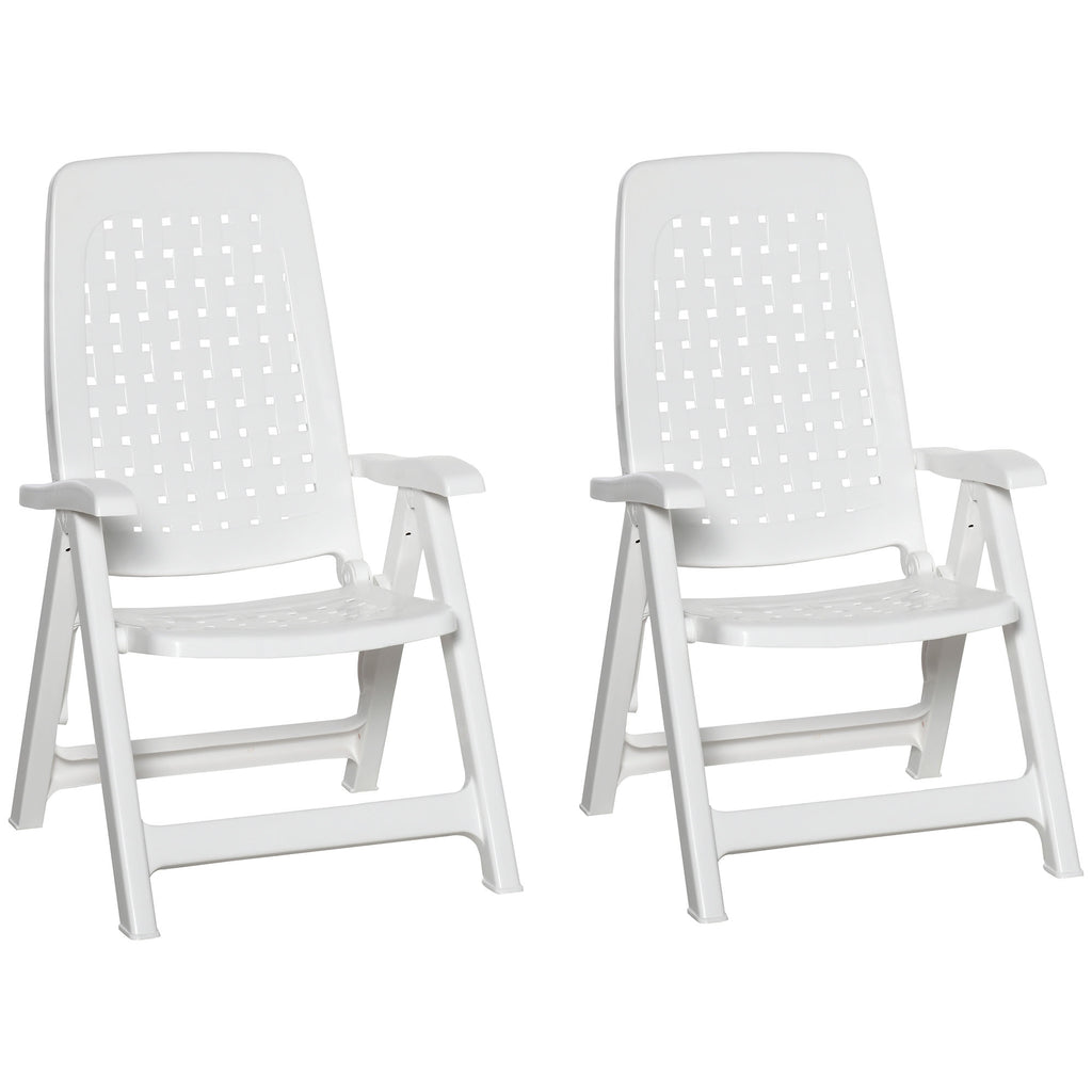 DodiOnline 2 Piece Folding Dining Chairs w/ 4-Position Backrest for Outdoor Events, Camping
