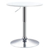 DodiOnline Bar Table ?60cm Adjustable Height Round Bistro Table w/ Swivel Top Metal Frame Counter Surface Stylish Kitchen Conservatory White
