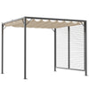 DodiOnline 3 x 2.8m Metal Pergola, with Retractable Fabric Roof - Beige