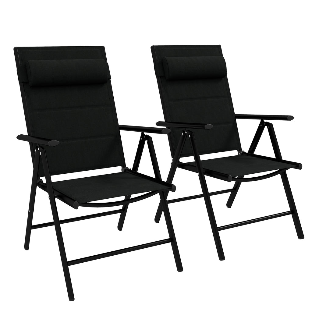 DodiOnline Set of Two Padded Garden Chairs - Black