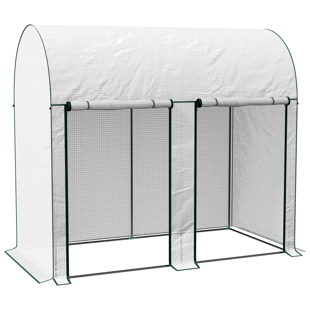 DodiOnline 200 x 100cm Walk-In Greenhouse, with Zipped Doors - White