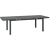 DodiOnline Aluminium Garden Table for 6-8, Extending Outdoor Dining Table Rectangle for Lawn Balcony - Charcoal Grey