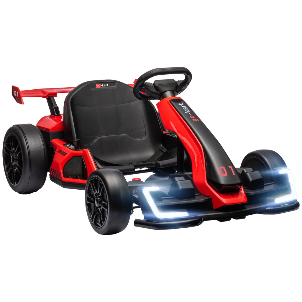 DodiOnline 24V Electric Go Kart for Kids with Adjustable Seat for 6-12 Years, Red