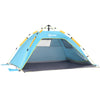 DodiOnline 2 Man Pop-up Beach Tent Sun Shade Shelter Hut w/ Windows Doors Hook Sandbags UV Protection Waterproof Outdoor Adventure Garden Light Blue