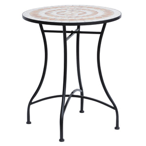 DodiOnline 60cm Mosaic Round Bistro Table Side Bar Table Patio Garden Outdoor Balcony Furniture
