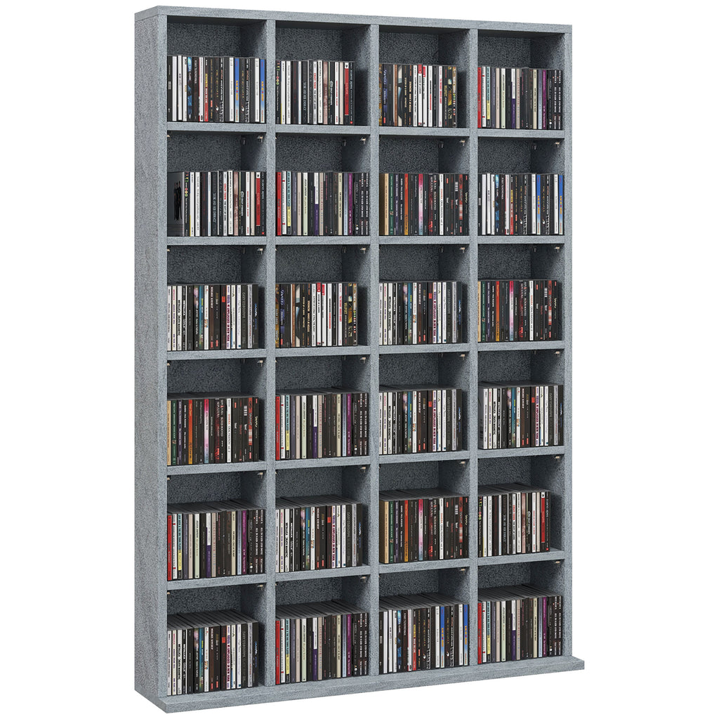 DodiOnline CD Storage Unit with Adjustable Shelves, 89 x 130.5 cm, Cement Grey