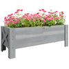 DodiOnline 58L Garden Raised Bed Planter Grow Containers for Outdoor Patio Plant Flower Vegetable Pot Fir Wood, 100 x 36.5 x 36 cm, Grey