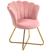 DodiOnline Velvet-Feel Lotus Petal Accent Chair - Pink