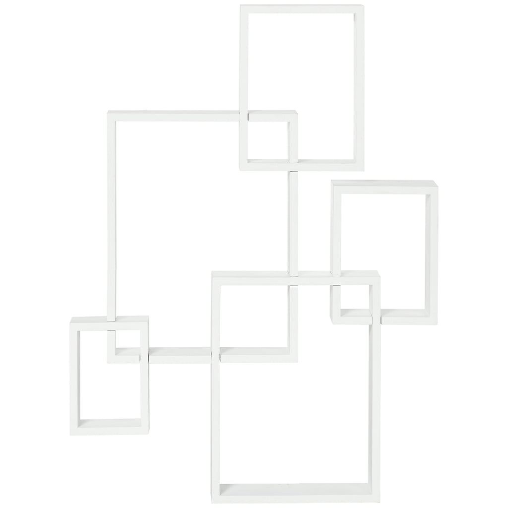 DodiOnline Floating Shelves, Wall Mounted Interlocking Cube Shelves, Display Wall Shelf for Living Room, Bedroom, Hallways, White