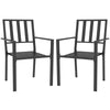 DodiOnline Set of Two Minimal Metal Garden Chairs - Black
