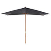 DodiOnline 2 x 3m Wooden Garden Parasol Umbrella Outdoor Sun Shade Canopy, Dark Grey