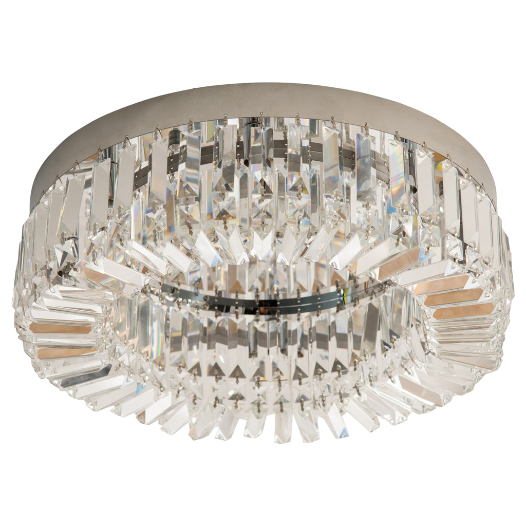 DodiOnline Crystal Ceiling Light Modern Chandeliers Stainless Steel Pendant Lights with Crystal Decorations for Living Room Bedroom Dining Room Hall Silver