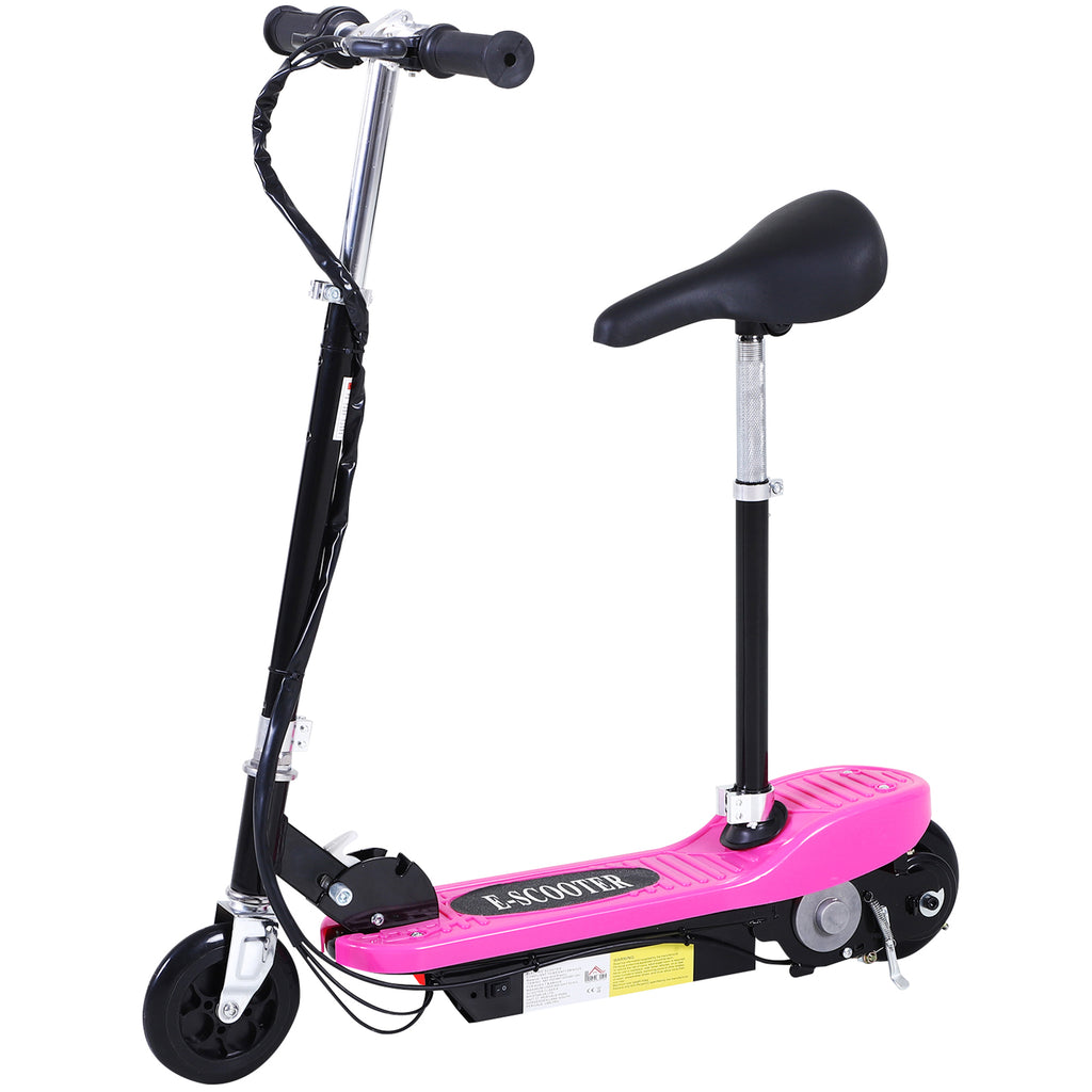 DodiOnline Foldable Electric Scooter Ride on for Kids 12V 120W W/Brake Kickstand-Pink