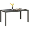 DodiOnline 150cm x 88cm Aluminium Table, with Glass Tabletop - Grey