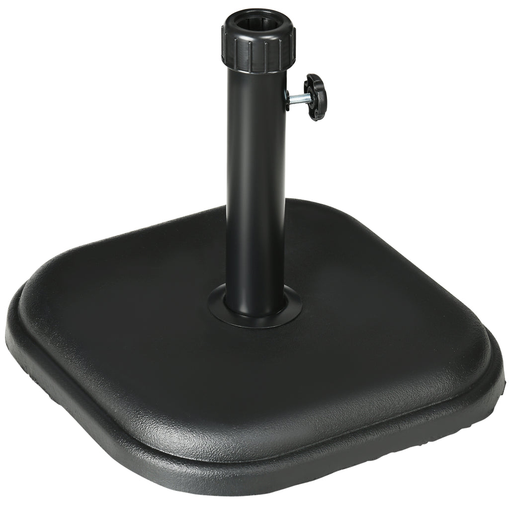 DodiOnline 11kg Concrete Garden Parasol Base Holder, Square Outdoor Table Umbrella Stand Weight, Black