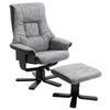 DodiOnline Fabric Recliner Sofa Armchair with footstool Swivel Sofa Grey