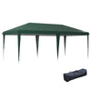 DodiOnline Pop Up Gazebo, Double Roof Foldable Canopy Tent, Height Adjustable Wedding Awning Canopy w/ Carrying Bag, 6 m x 3 m x 2.65 m, Green