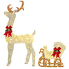 DodiOnline 170 LED Light Reindeer and Sleigh Christmas Decoration