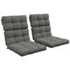 DodiOnline 2-Piece Seat Cushion Replacement with Backrest, Garden Patio Chair Cushions Set with Ties, Charcoal Grey