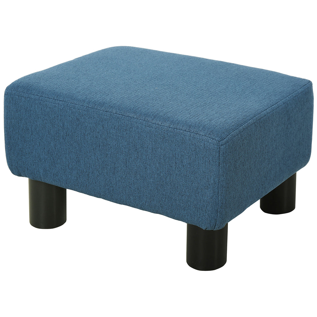 DodiOnline Linen Fabric Footstool Ottoman Cube with 4 Plastic Legs