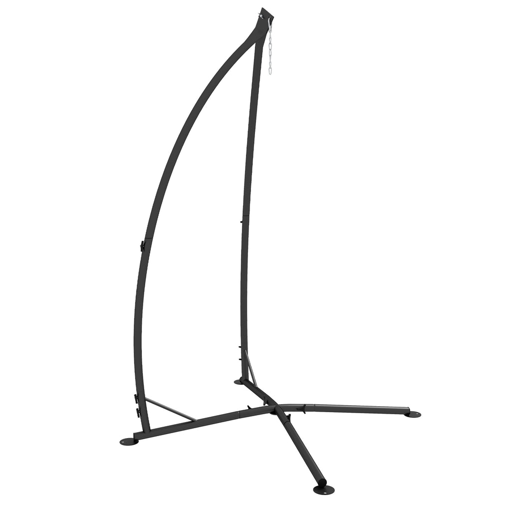 DodiOnline Hammock Chair Stand, Hanging Heavy Duty Metal Frame Hammock Stand with Chain, for Hanging Hammock Air Porch Swing Chair, Egg Cahir, Indoor & Outdoor Use, Black