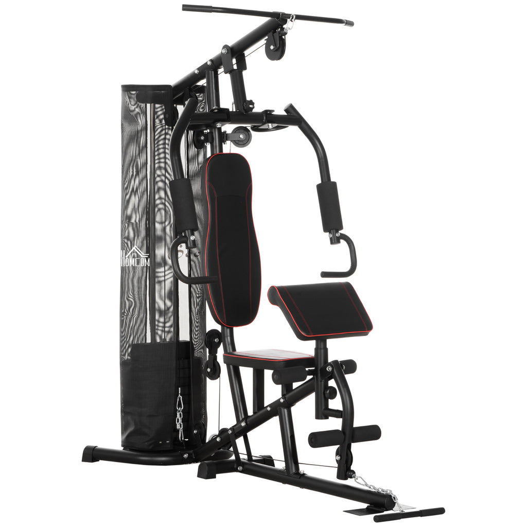 DodiOnline Multi-Functional Home Gym Workout Station, 45Kg Weight Stack Multi Gym Fitness Equipment for Full Body Fitness