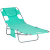 DodiOnline Foldable Sun Lounger with Reading Hole - Green